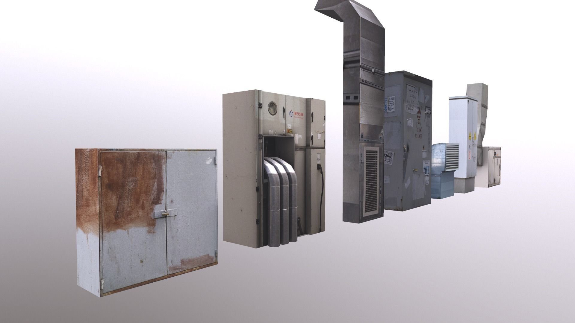 Industrial Factory Set  Low-poly 3D model_11