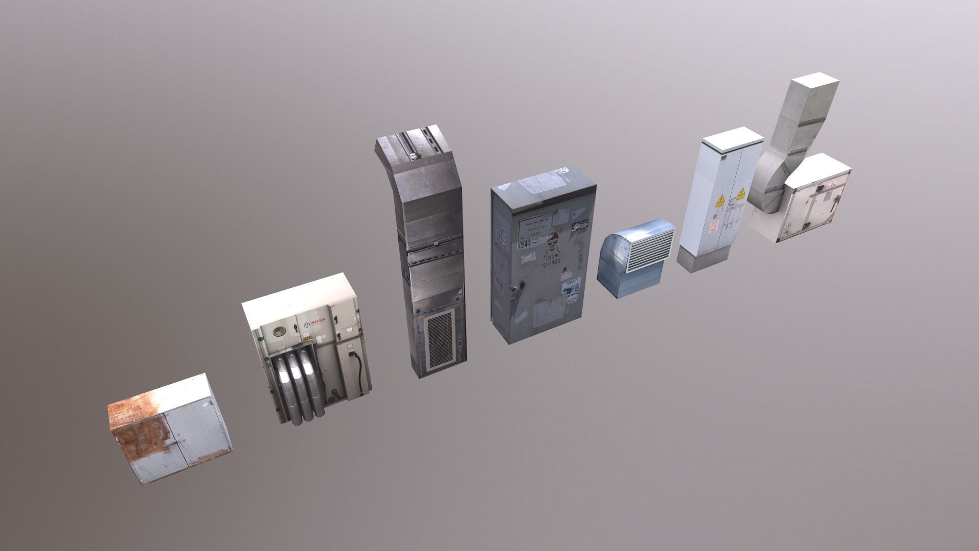 Industrial Factory Set  Low-poly 3D model_21