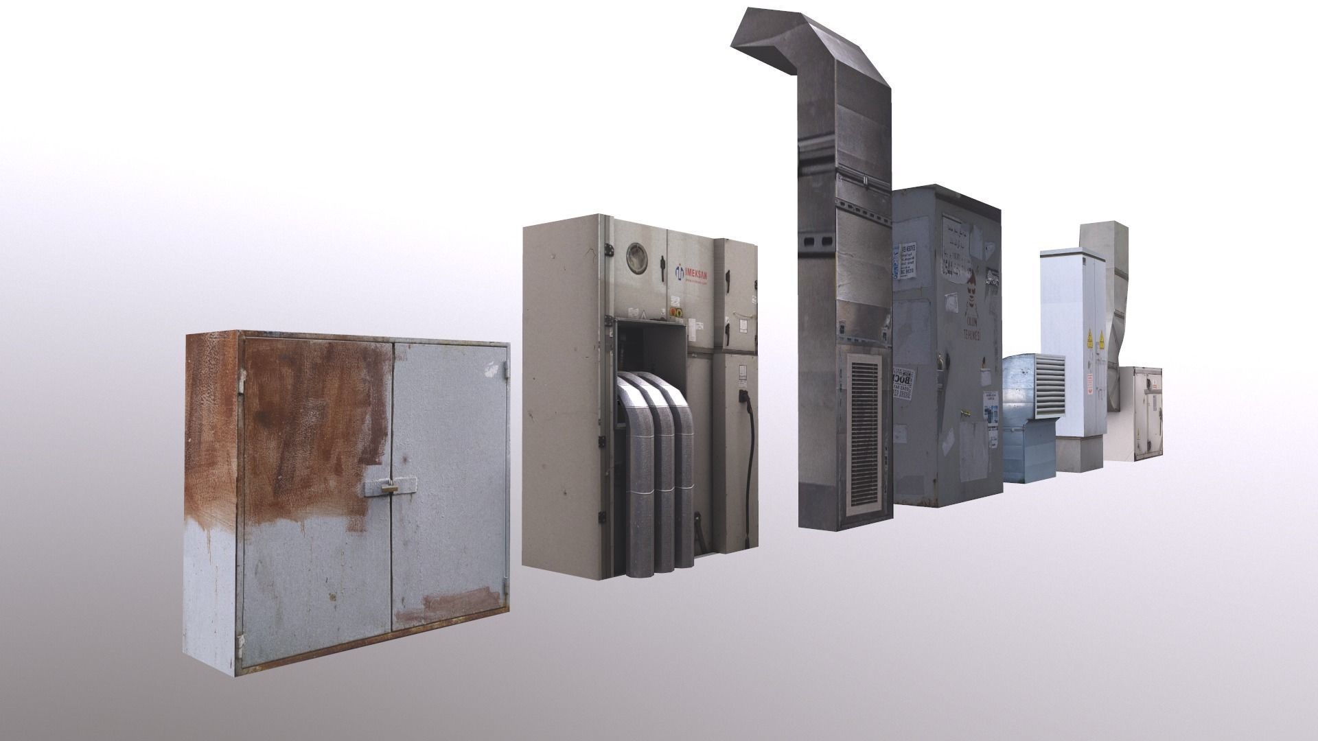 Industrial Factory Set  Low-poly 3D model_1