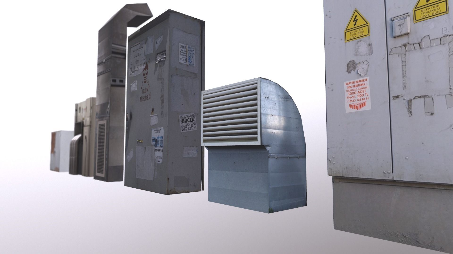 Industrial Factory Set  Low-poly 3D model_6