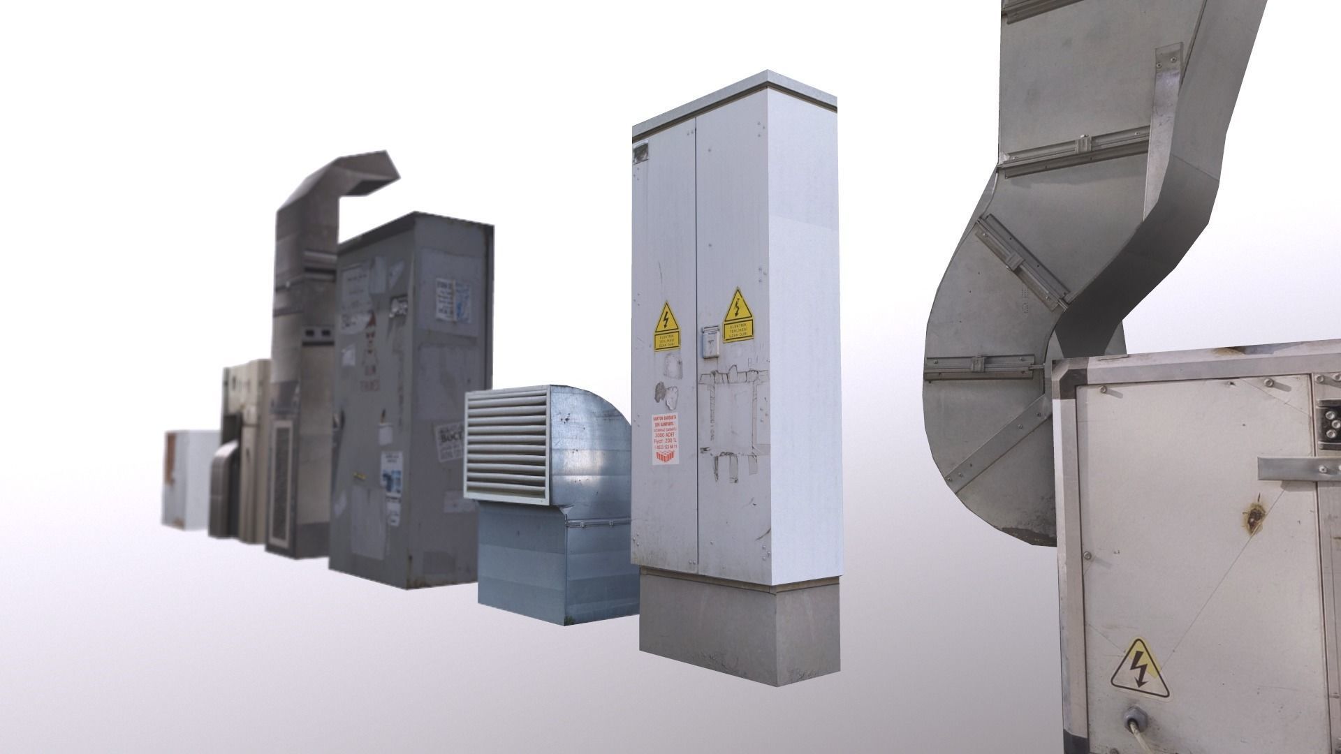 Industrial Factory Set  Low-poly 3D model_5