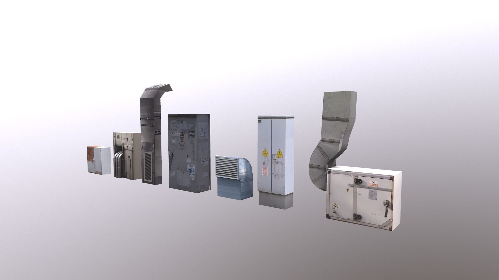 Industrial Factory Set  Low-poly 3D model_10