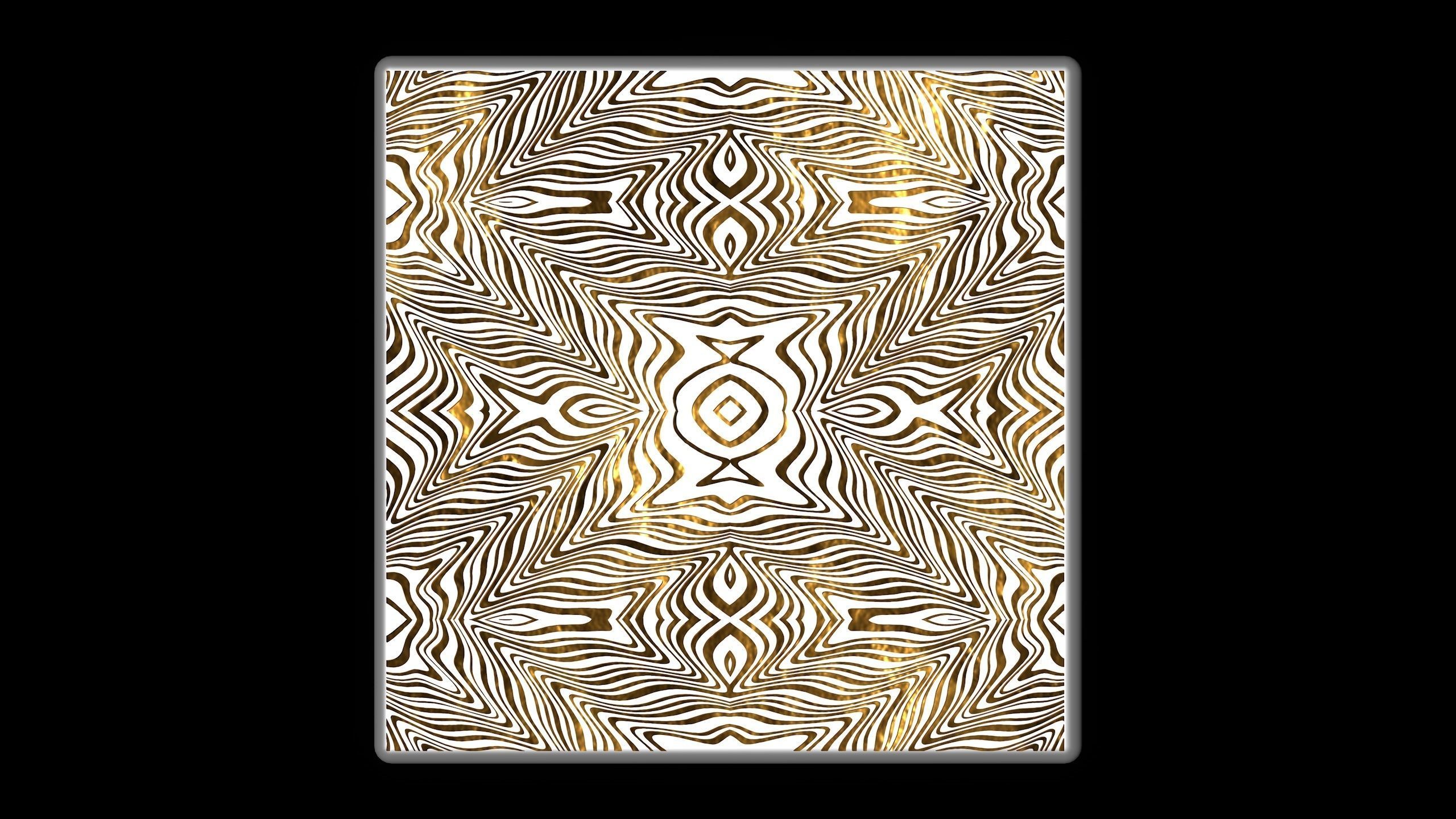Tile with golden ornament 3D model_1