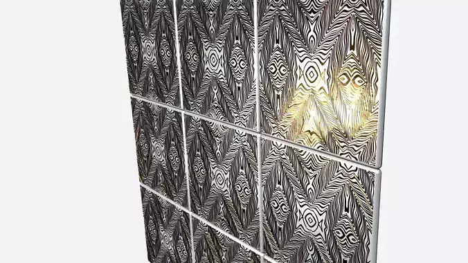 Tile with golden ornament