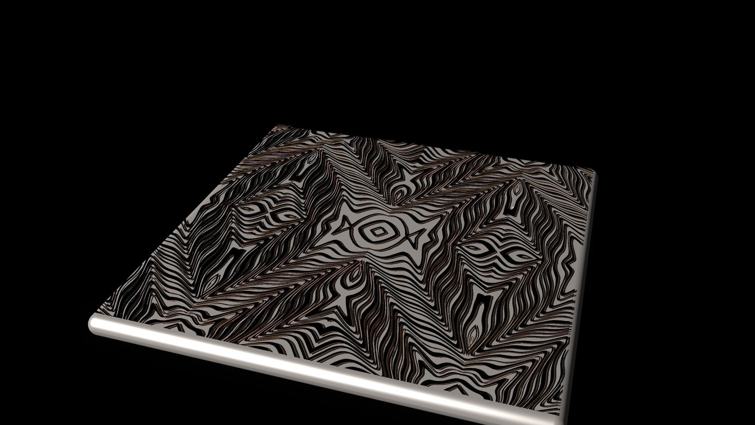 Tile with golden ornament 3D model_4