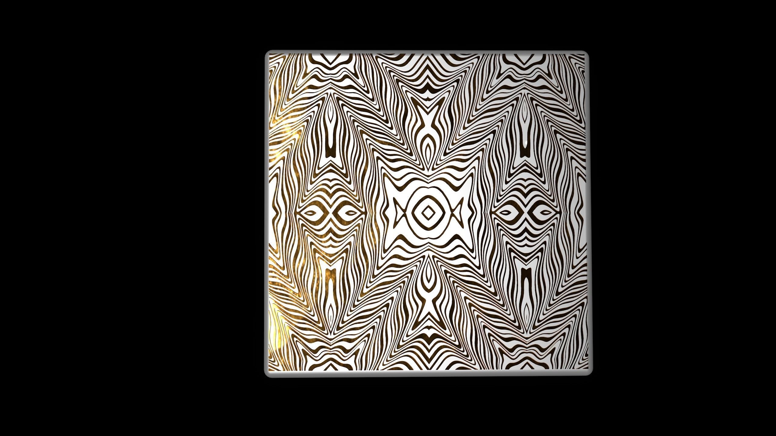 Tile with golden ornament 3D model_7