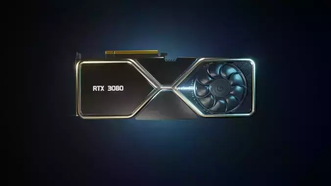 Nvidia rtx 3080 graphics card 3D model