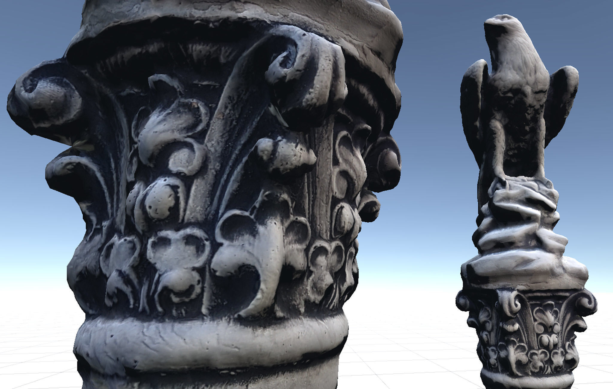 Eagle Statue Low-poly 3D model_3