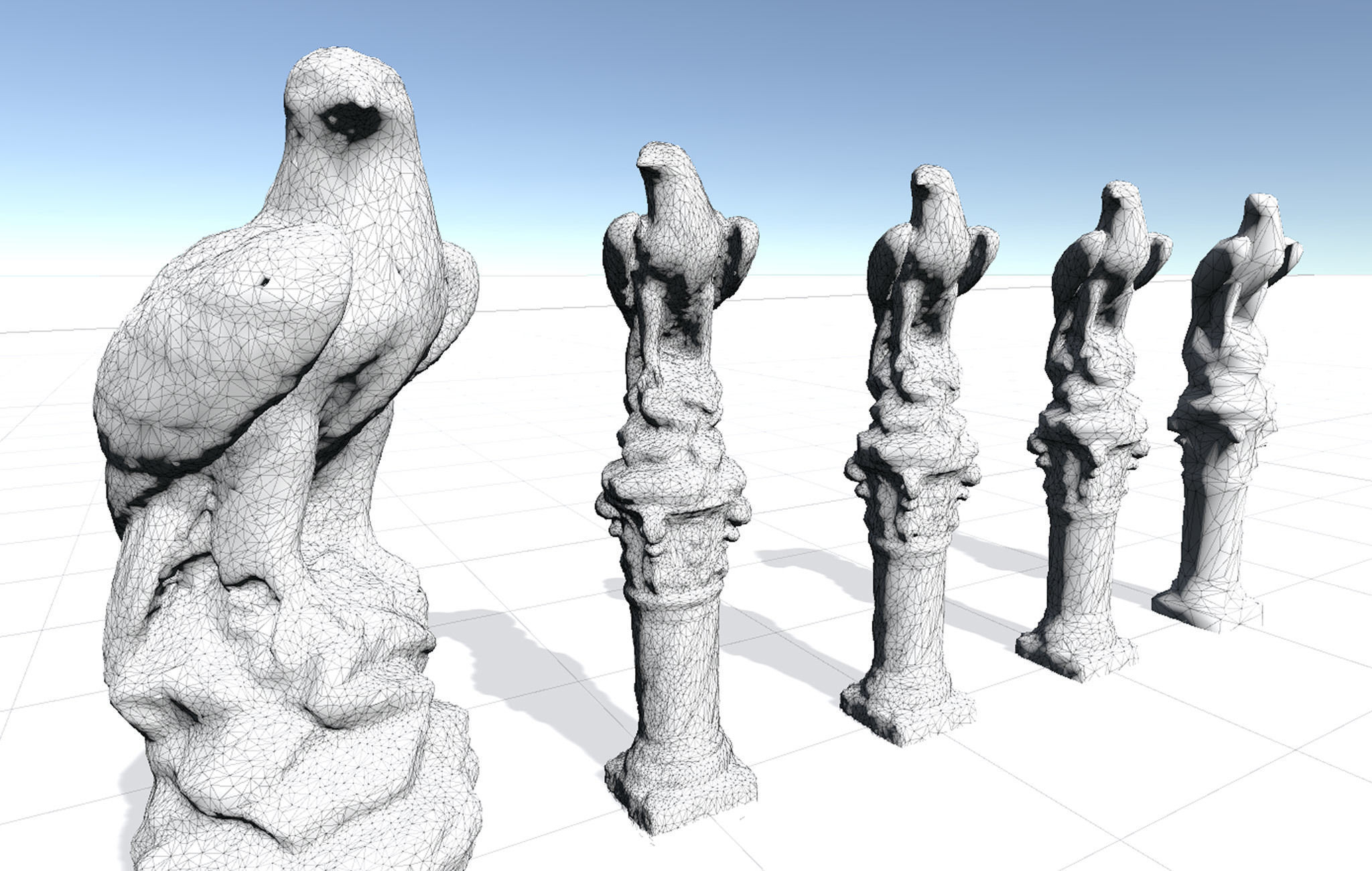 Eagle Statue Low-poly 3D model_1