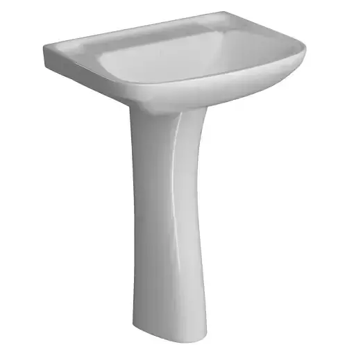 Pedestal Rectangle  Wash Basin 3D model Modeled in 3ds max 