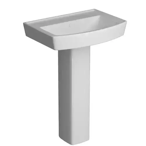 Pedestal Rectangle Wash Basin 3D model Modeled in 3ds max 