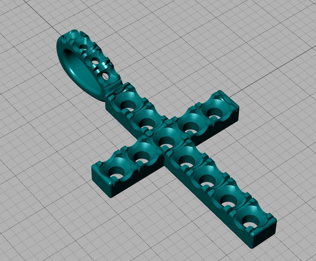 Diamond Pave Cross 32mm with French Pave Setting 3dmodel 3D print model_9