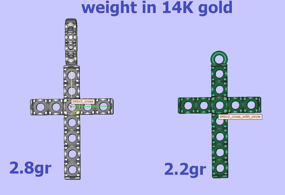 Diamond Pave Cross 32mm with French Pave Setting 3dmodel 3D print model_5