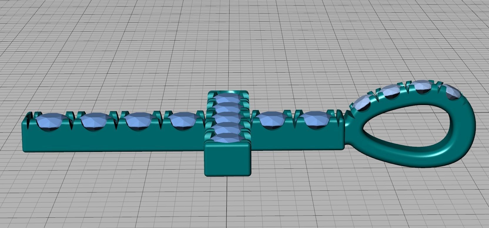 Diamond Pave Cross 32mm with French Pave Setting 3dmodel 3D print model_7