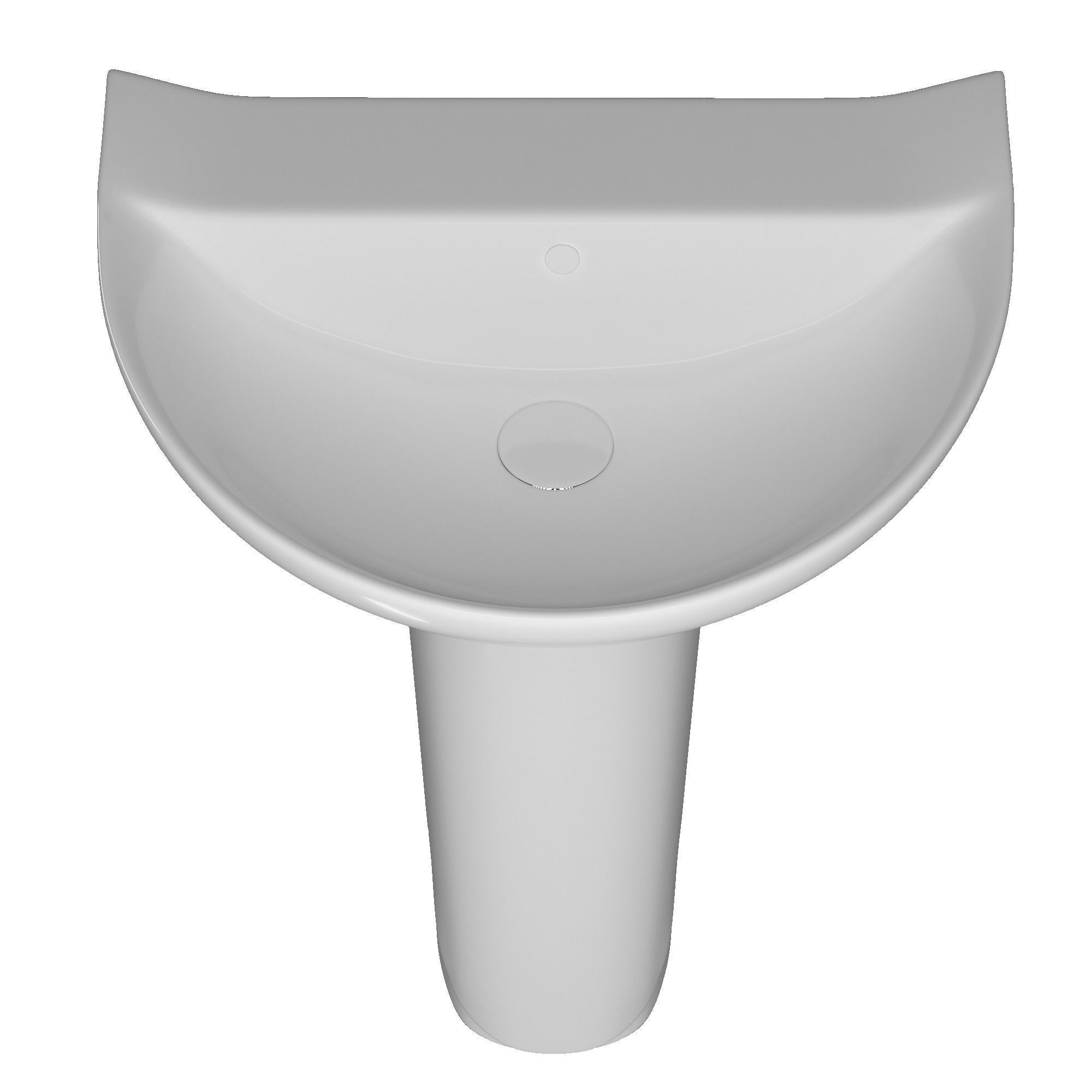 Pedestal Half Round Wash Basin 3D model Modeled in 3ds max 3D model_4