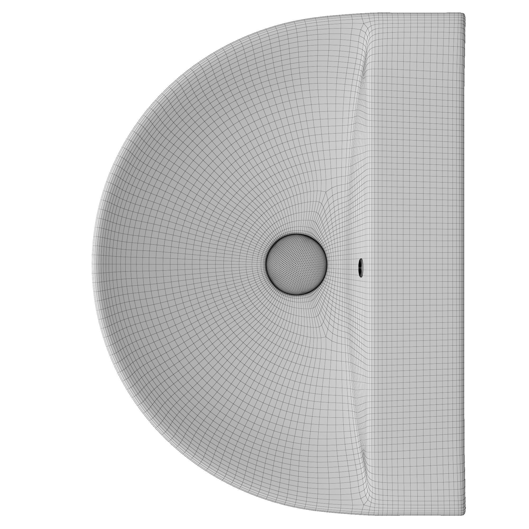 Pedestal Half Round Wash Basin 3D model Modeled in 3ds max 3D model_8