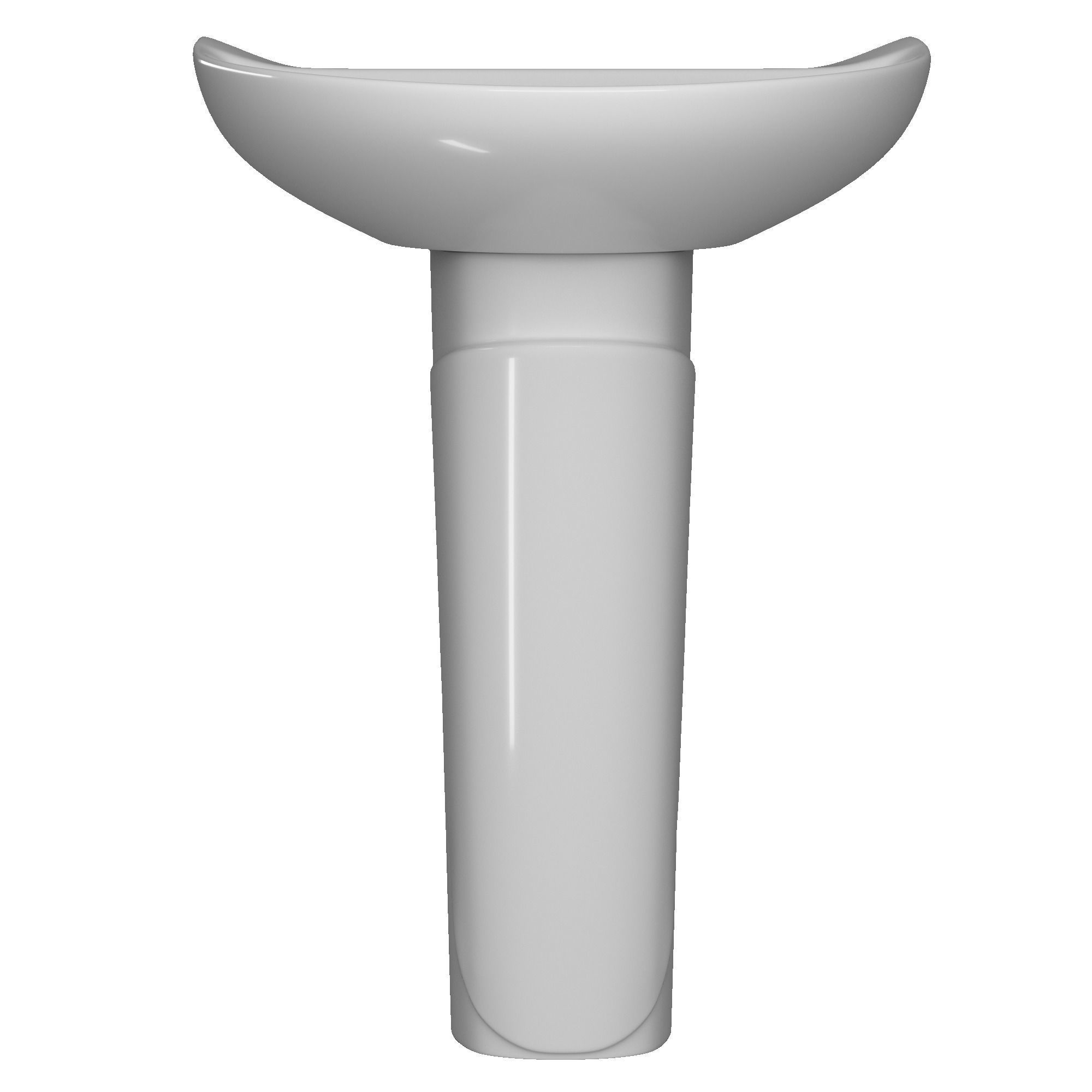 Pedestal Half Round Wash Basin 3D model Modeled in 3ds max 3D model_5