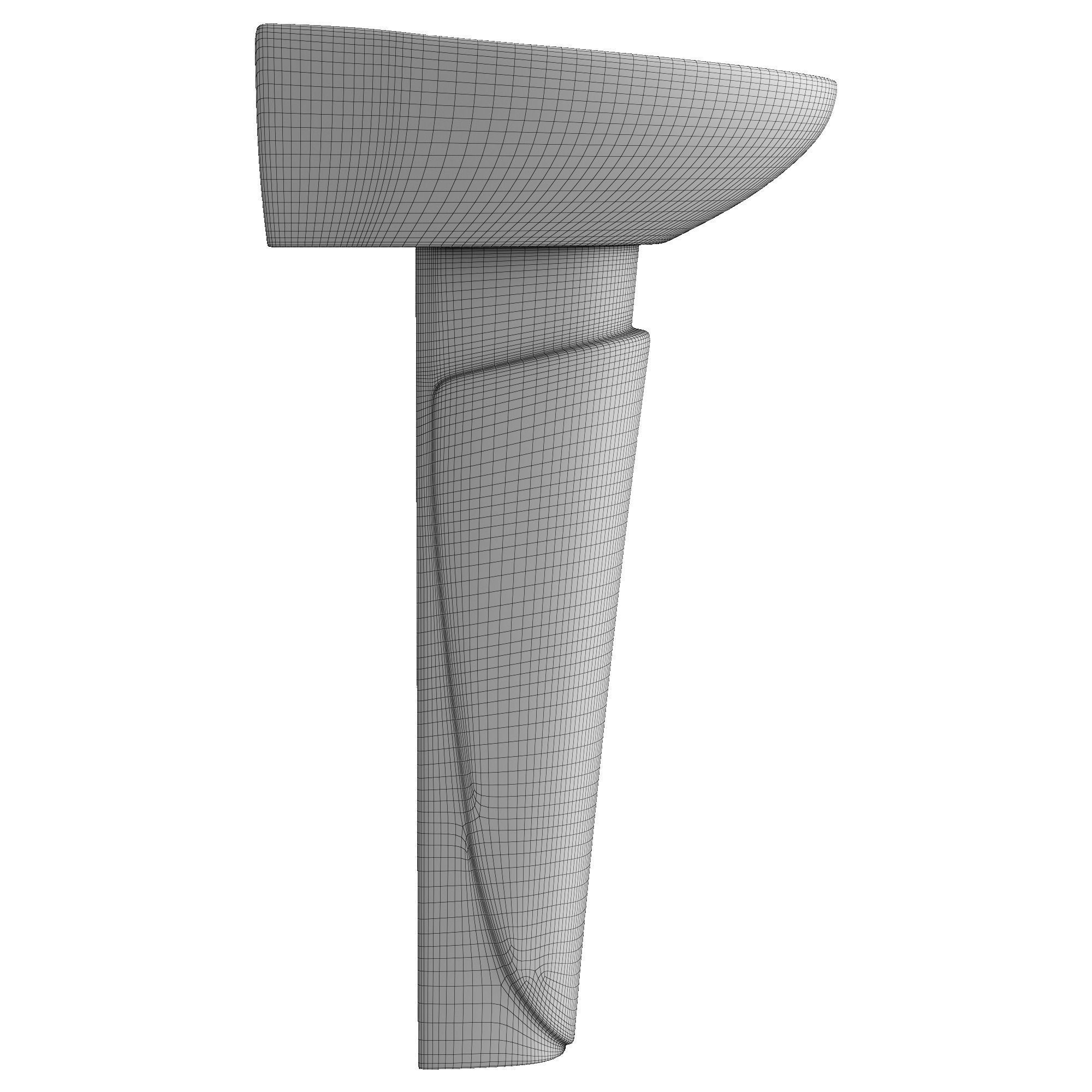 Pedestal Half Round Wash Basin 3D model Modeled in 3ds max 3D model_7