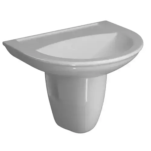 Pedestal Half Round Wash Basin 3D model Modeled in 3ds max 