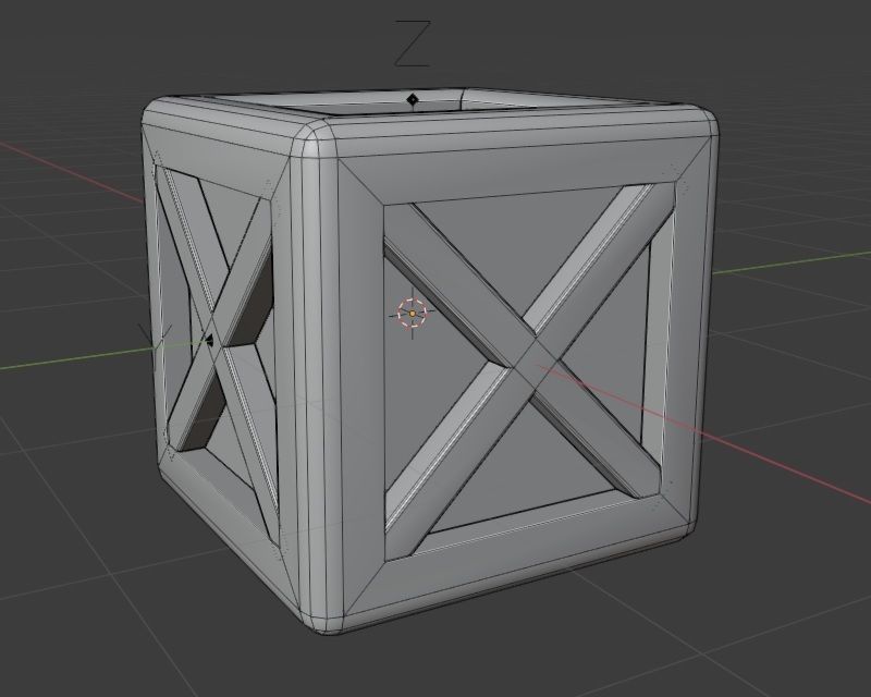 Crate low-poly wooden box Free low-poly 3D model_2