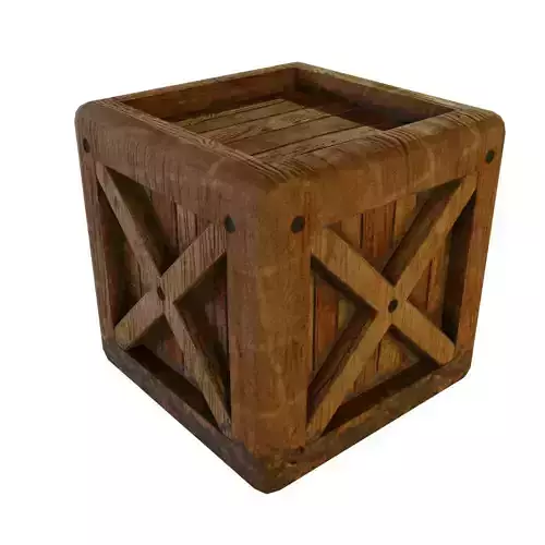 Crate low-poly wooden box