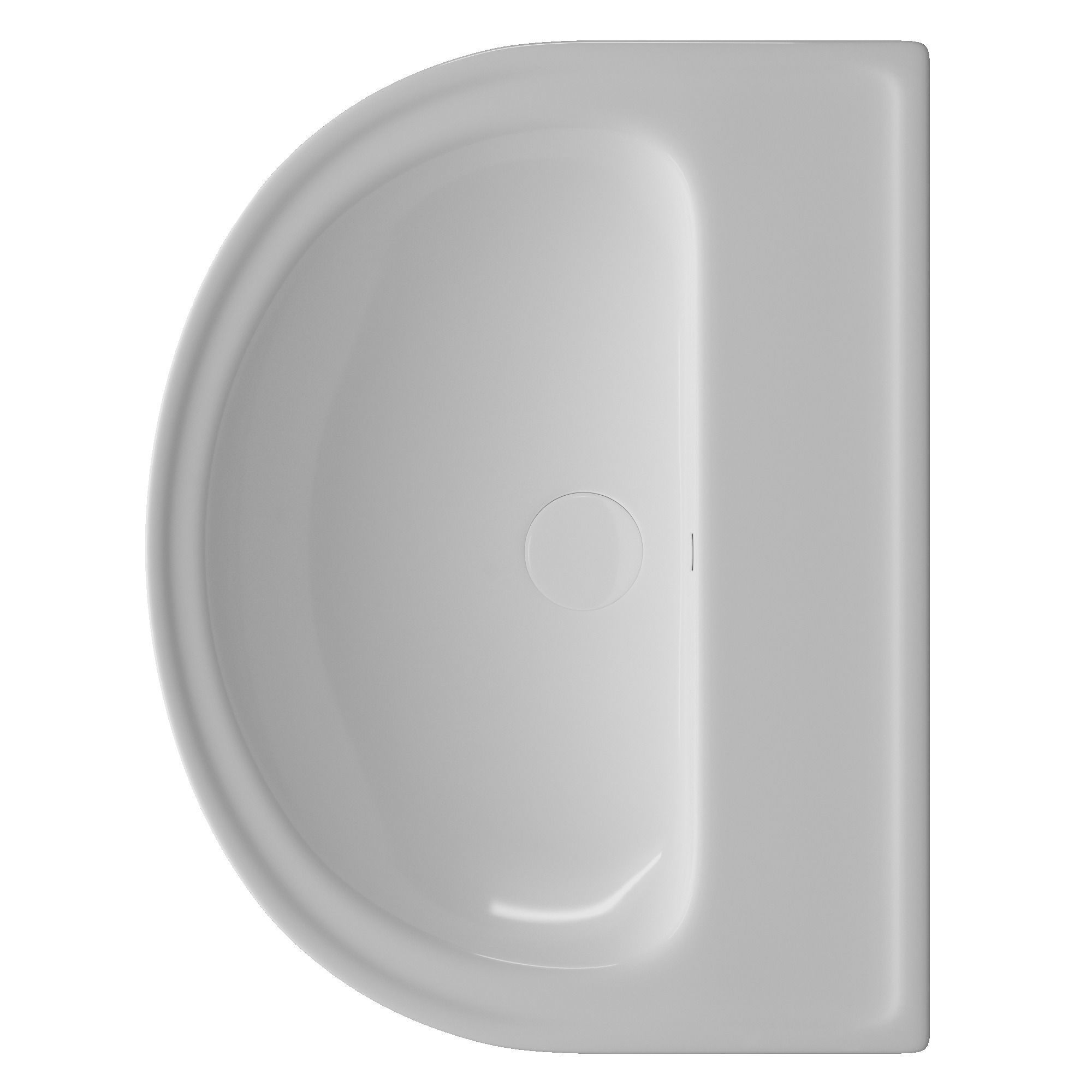 Pedestal Half Round Wash Basin 3D model Modeled in 3ds max 3D model_2