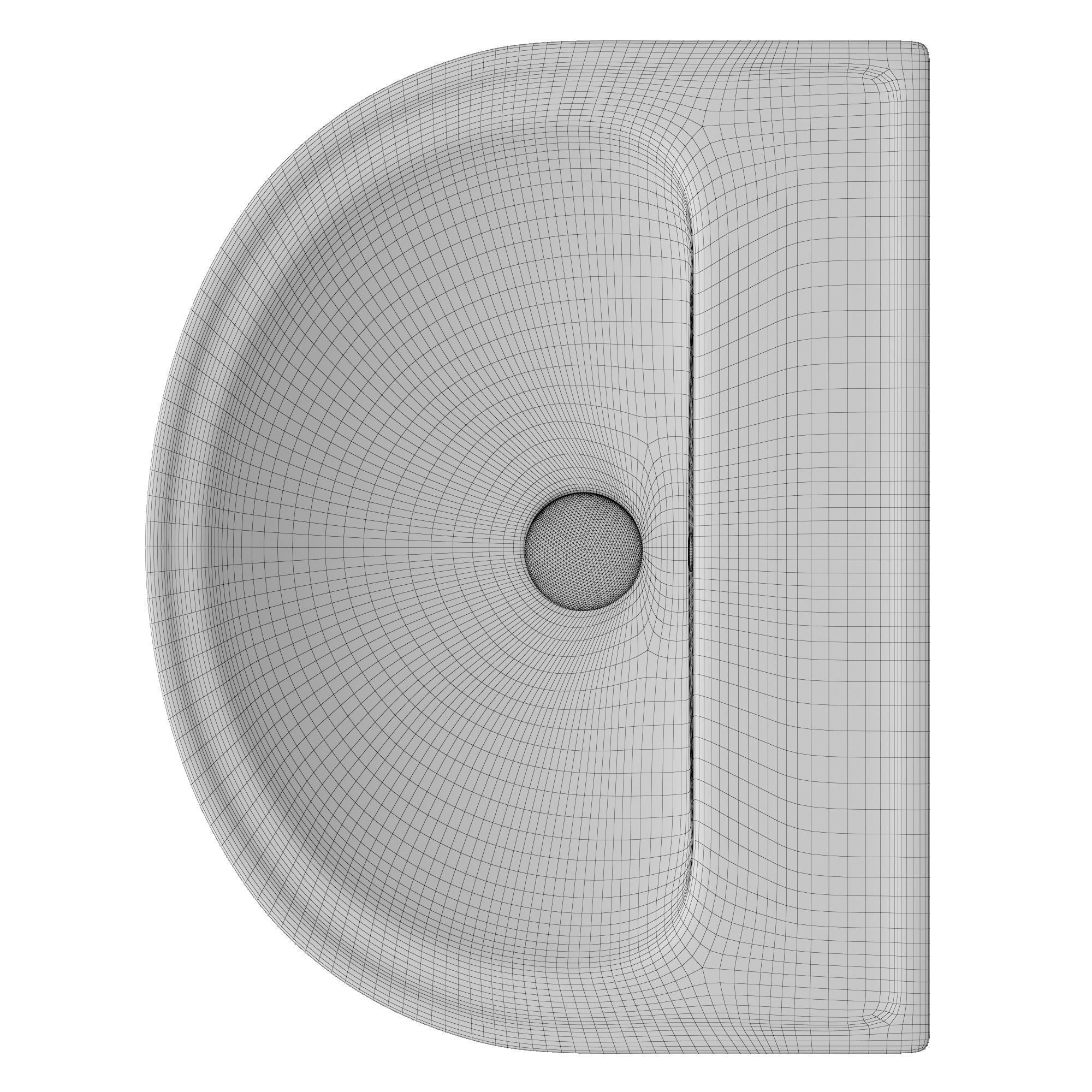 Pedestal Half Round Wash Basin 3D model Modeled in 3ds max 3D model_8