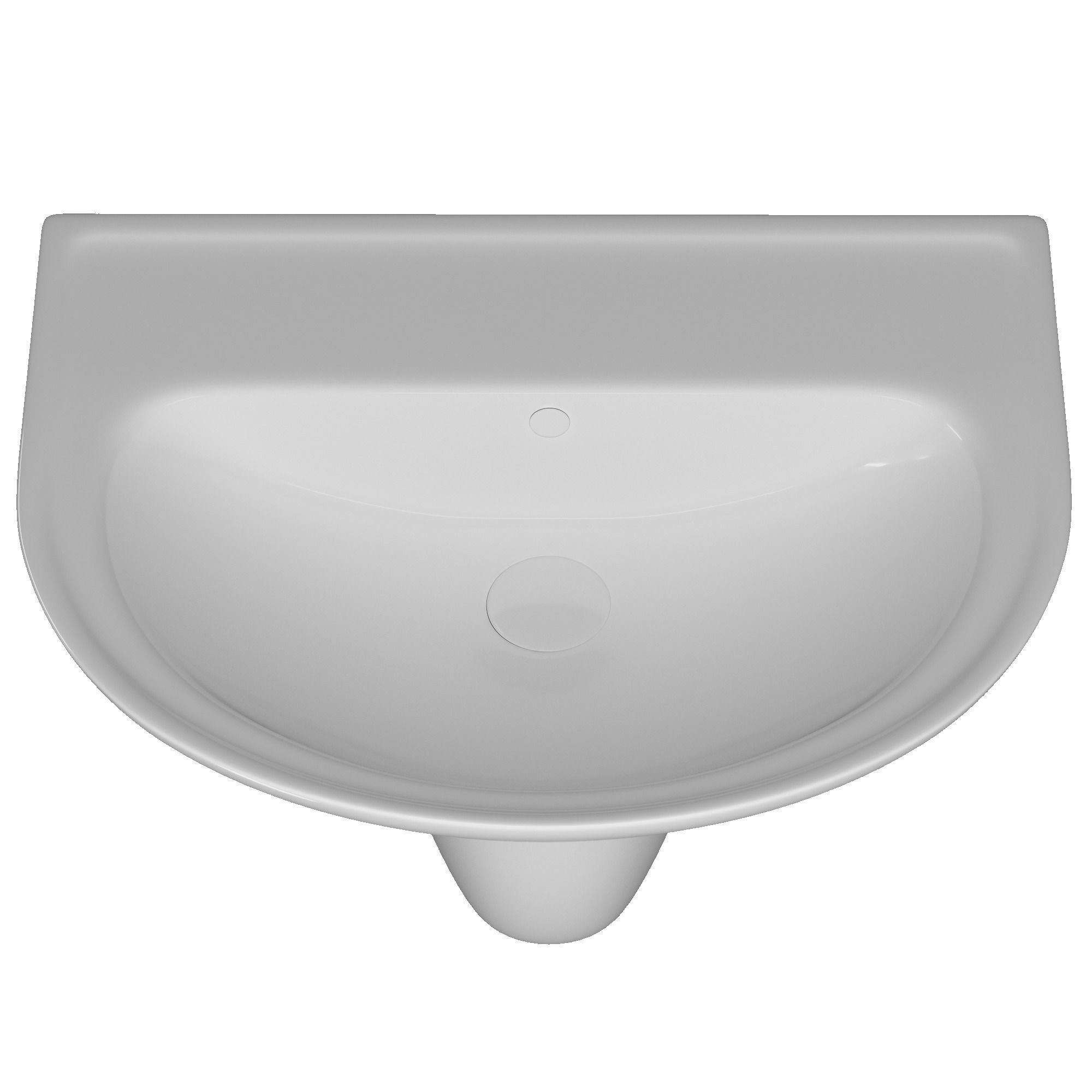 Pedestal Half Round Wash Basin 3D model Modeled in 3ds max 3D model_4
