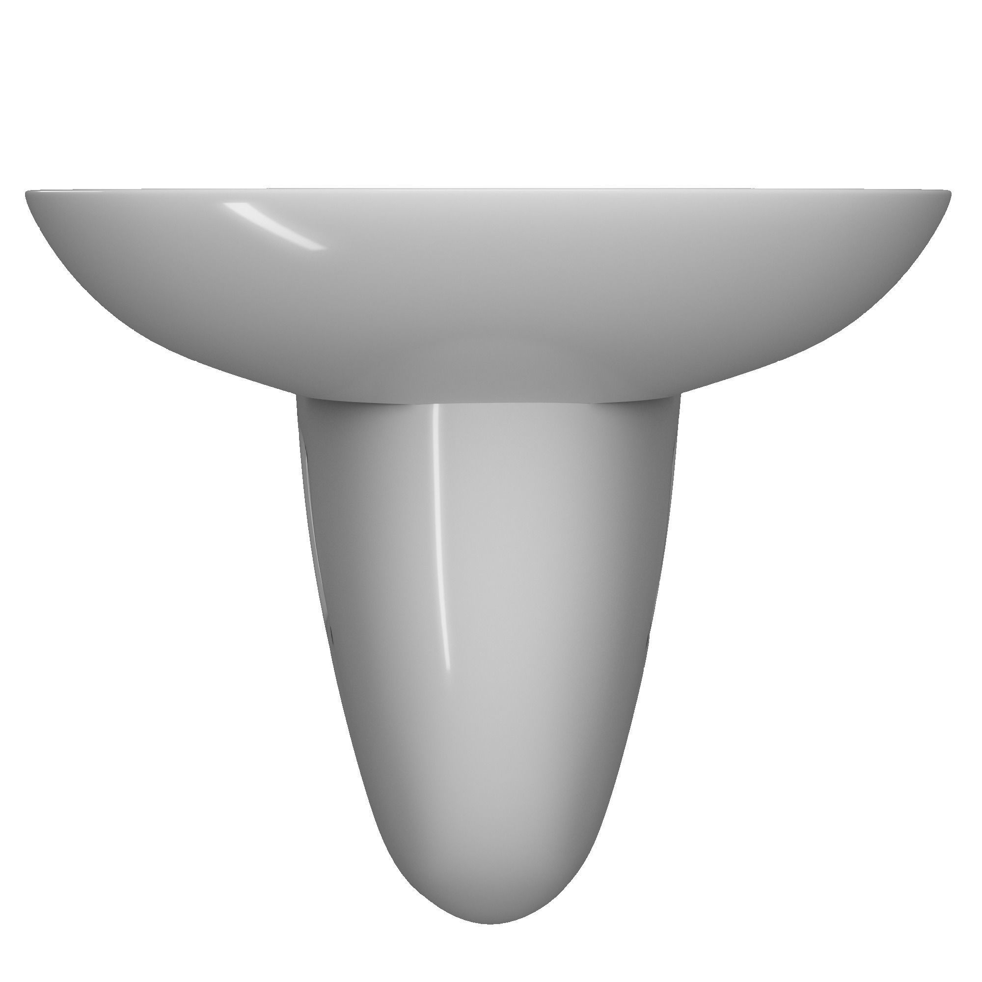 Pedestal Half Round Wash Basin 3D model Modeled in 3ds max 3D model_5