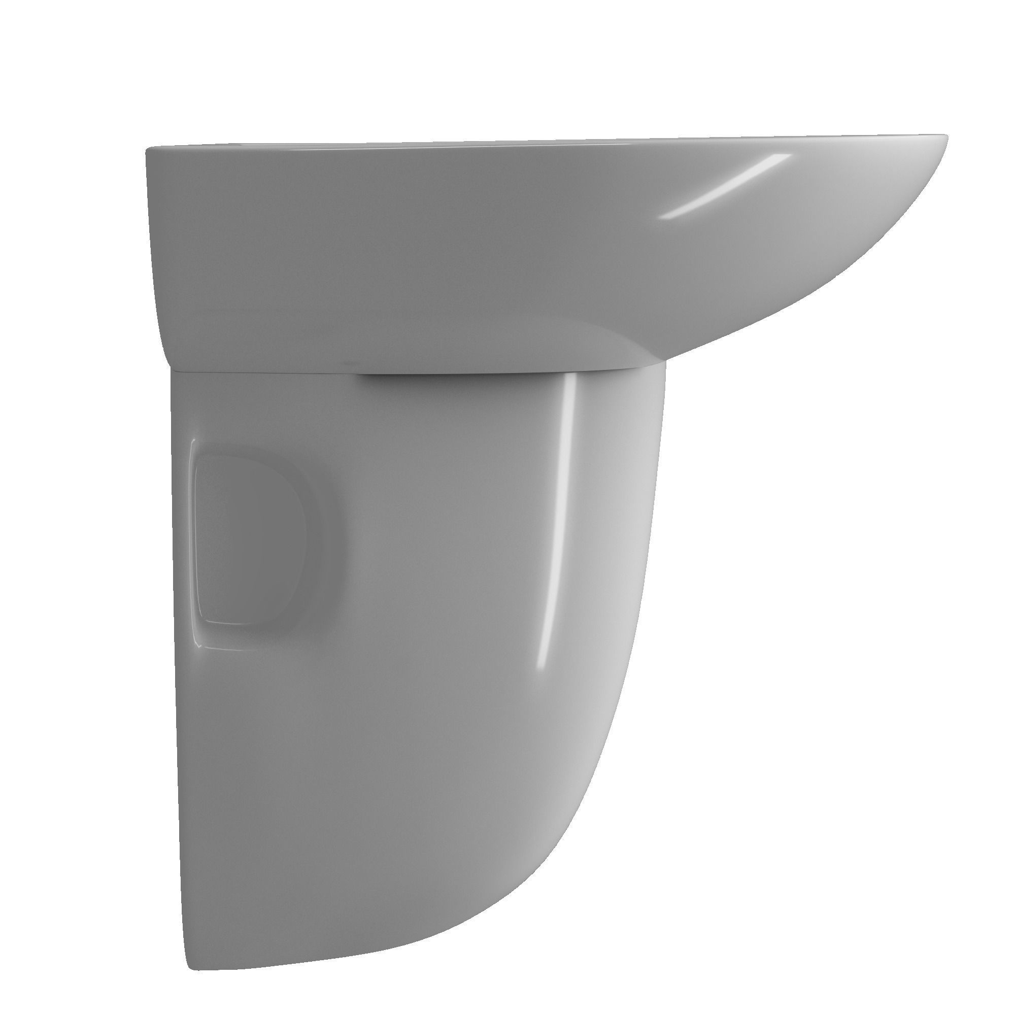 Pedestal Half Round Wash Basin 3D model Modeled in 3ds max 3D model_1