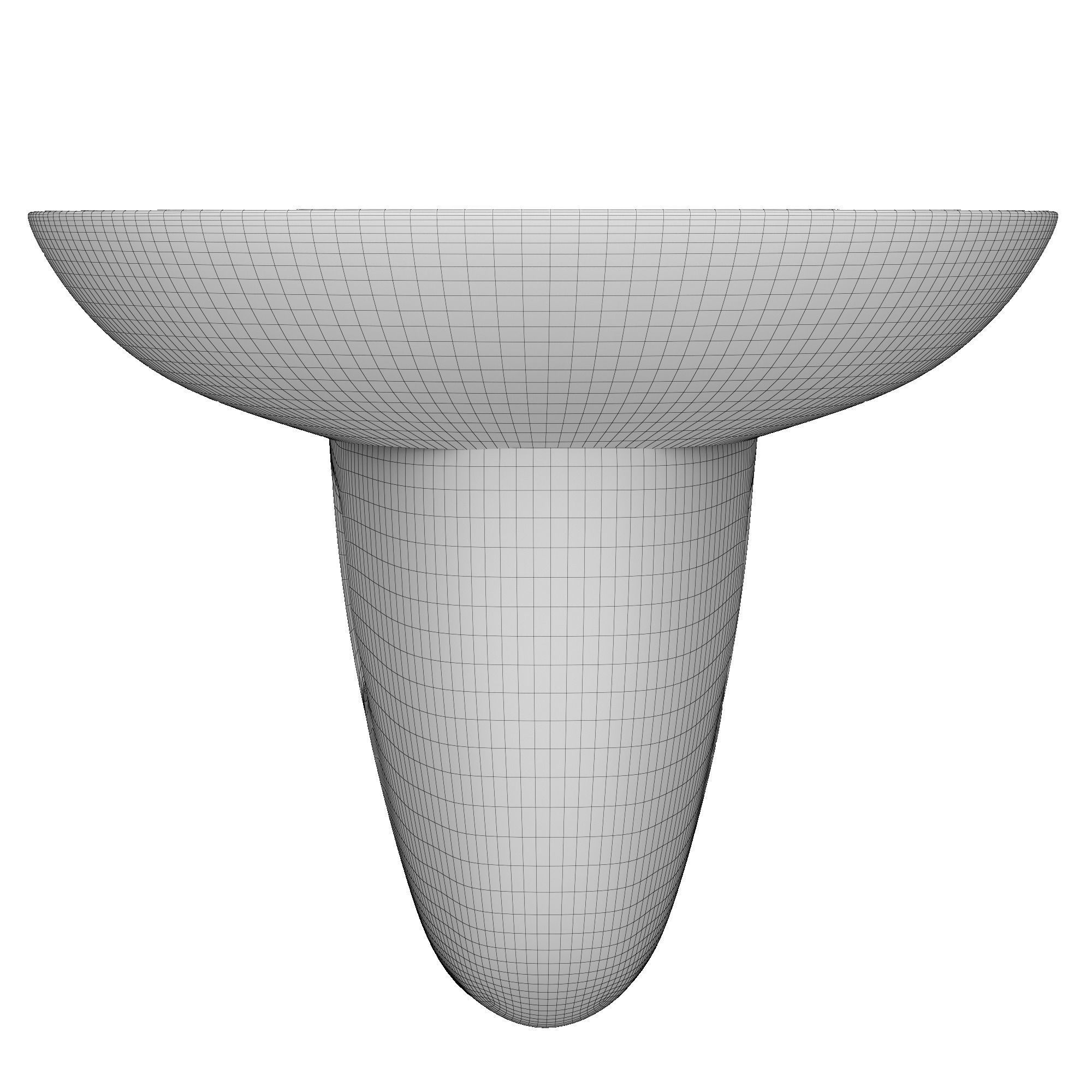 Pedestal Half Round Wash Basin 3D model Modeled in 3ds max 3D model_11