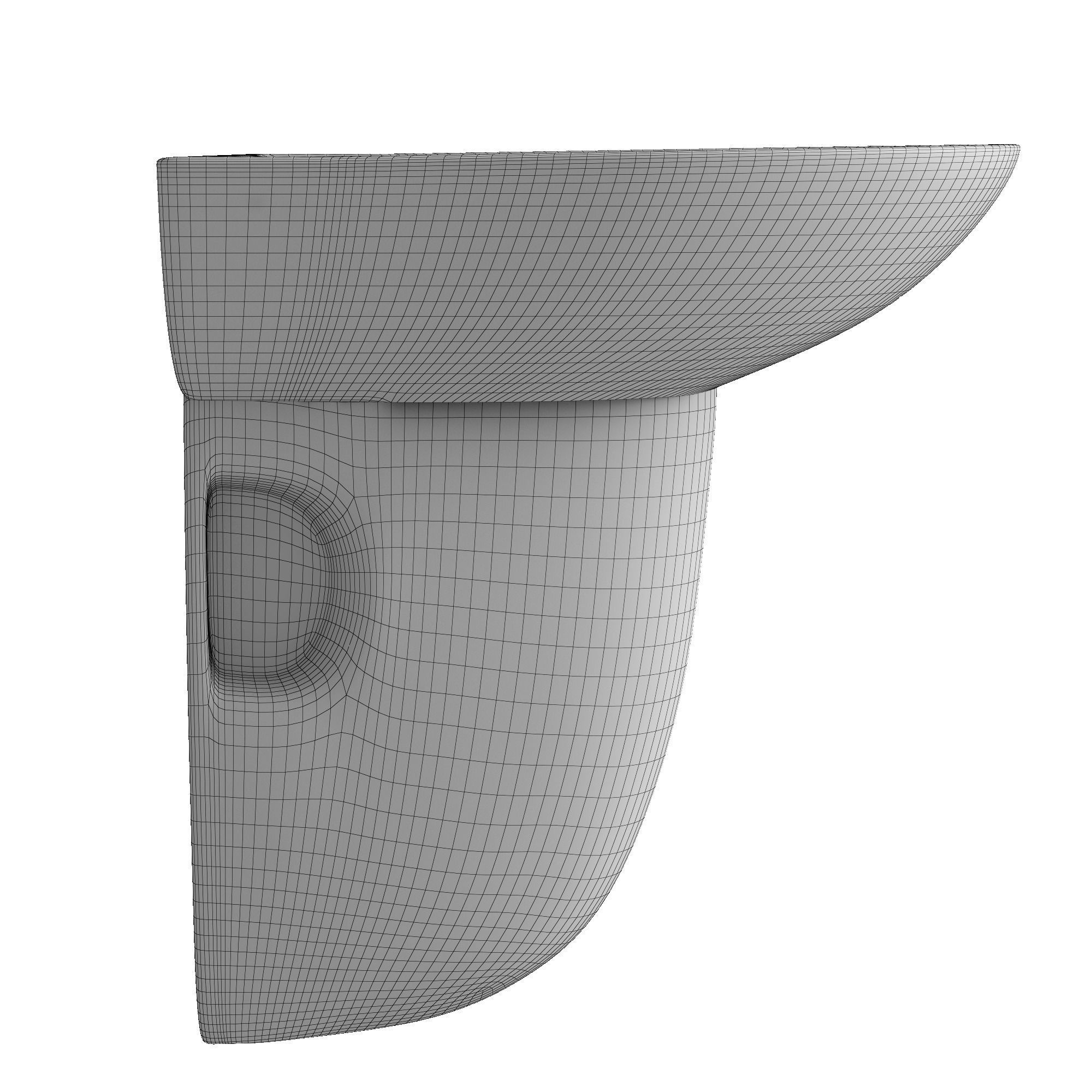 Pedestal Half Round Wash Basin 3D model Modeled in 3ds max 3D model_7