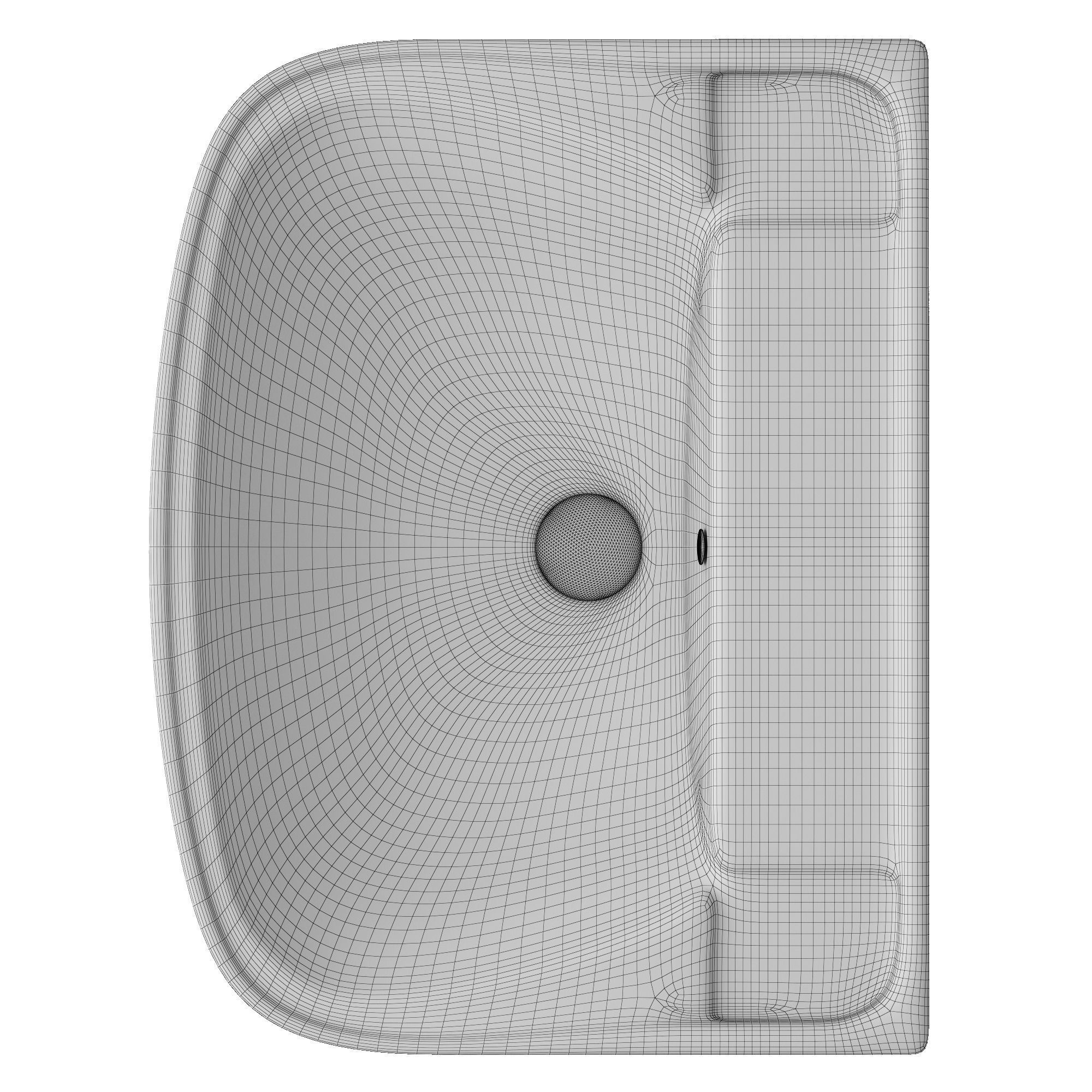 Pedestal Rectangle Wash Basin 3D model Modeled in 3ds max 3D model_8