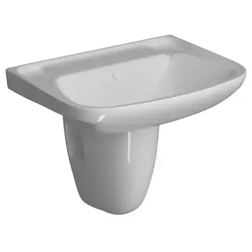 Pedestal Rectangle Wash Basin 3D model Modeled in 3ds max
