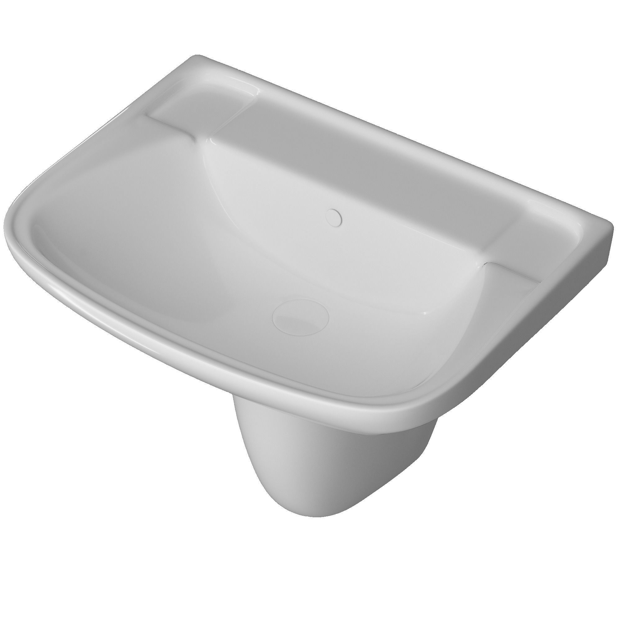 Pedestal Rectangle Wash Basin 3D model Modeled in 3ds max 3D model_3