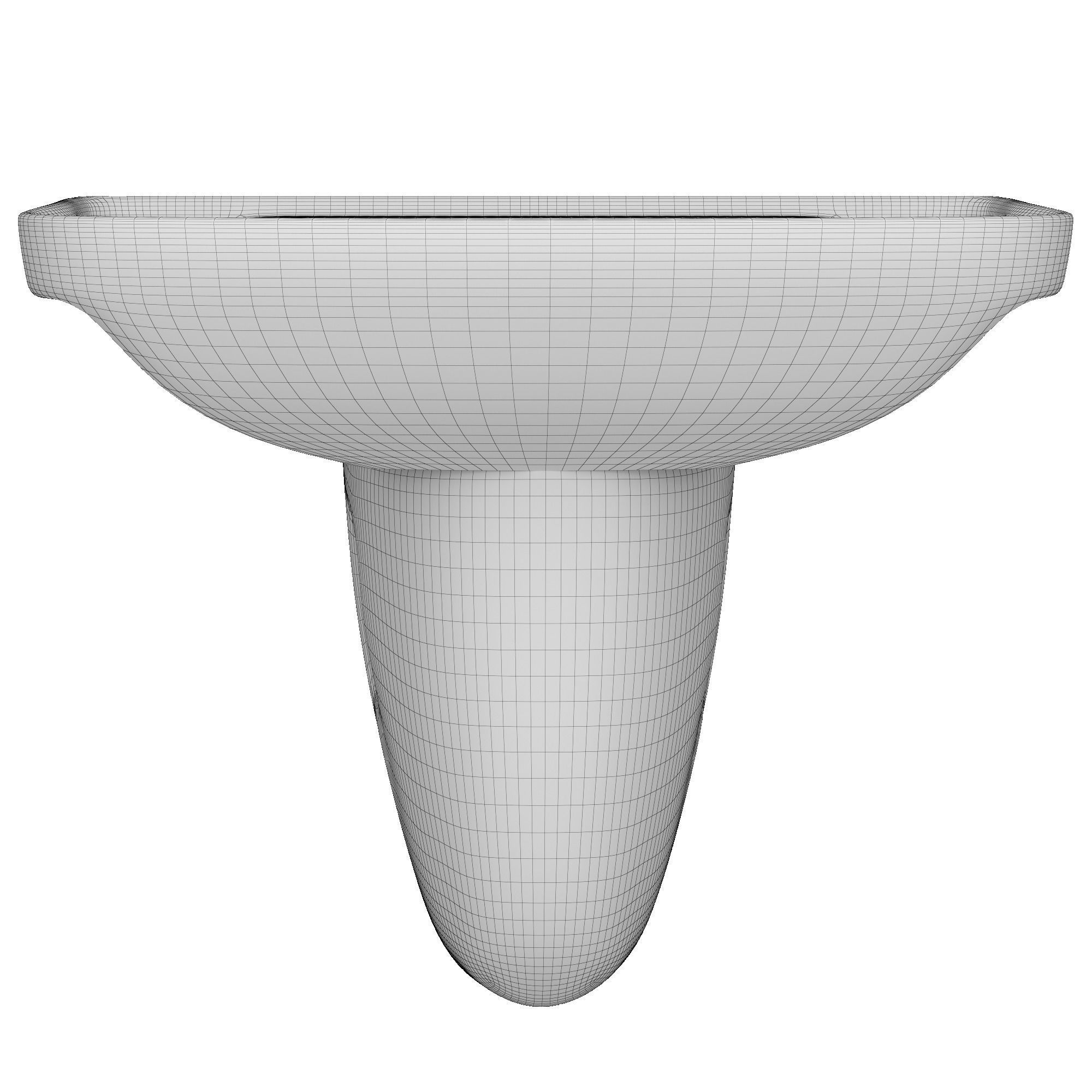Pedestal Rectangle Wash Basin 3D model Modeled in 3ds max 3D model_11