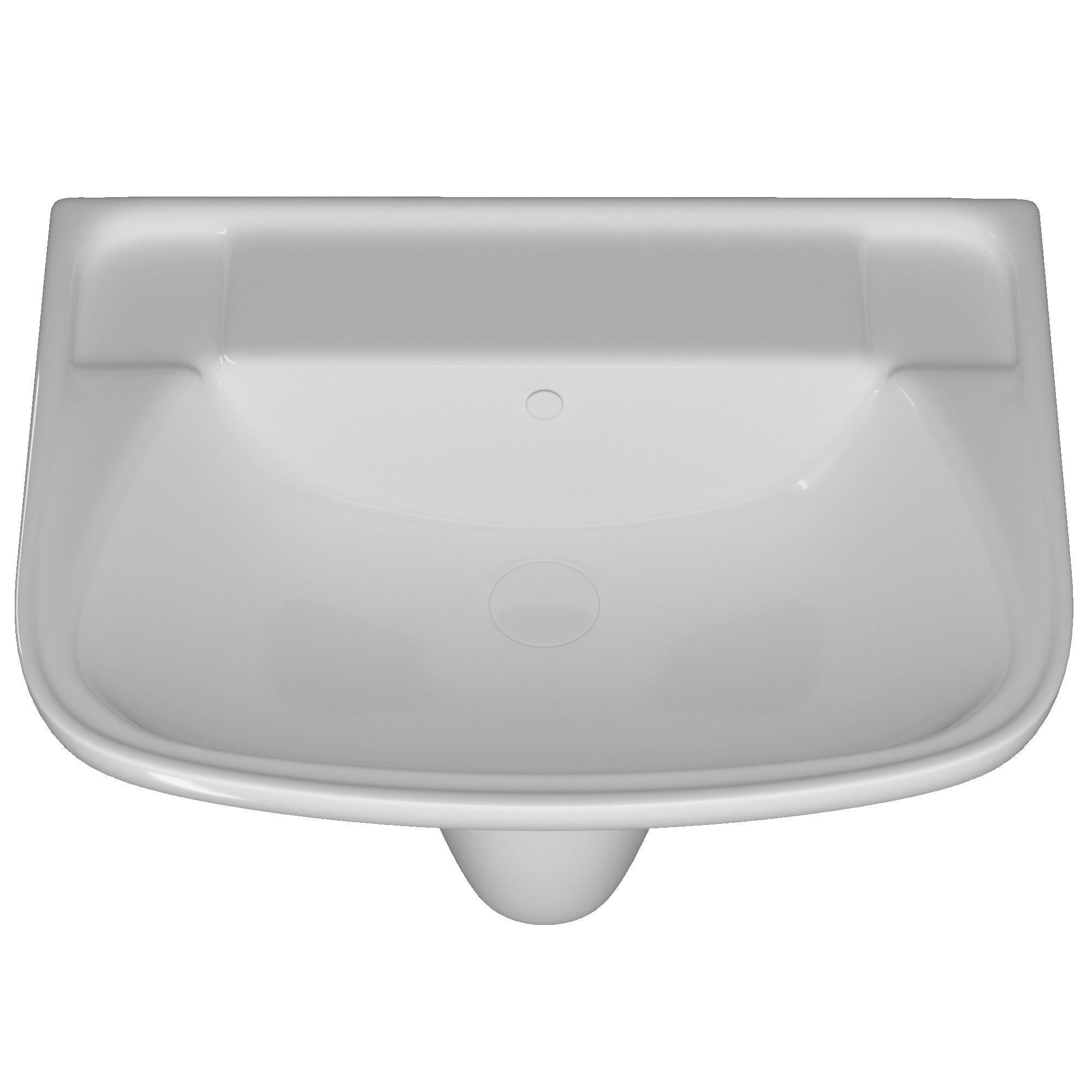 Pedestal Rectangle Wash Basin 3D model Modeled in 3ds max 3D model_4
