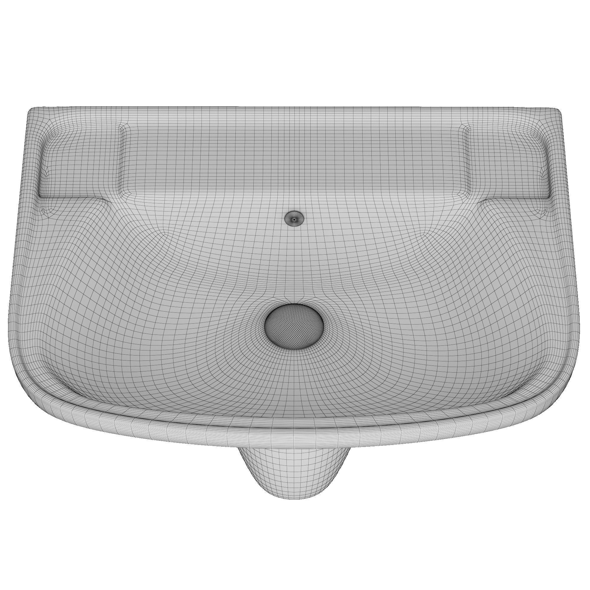 Pedestal Rectangle Wash Basin 3D model Modeled in 3ds max 3D model_10