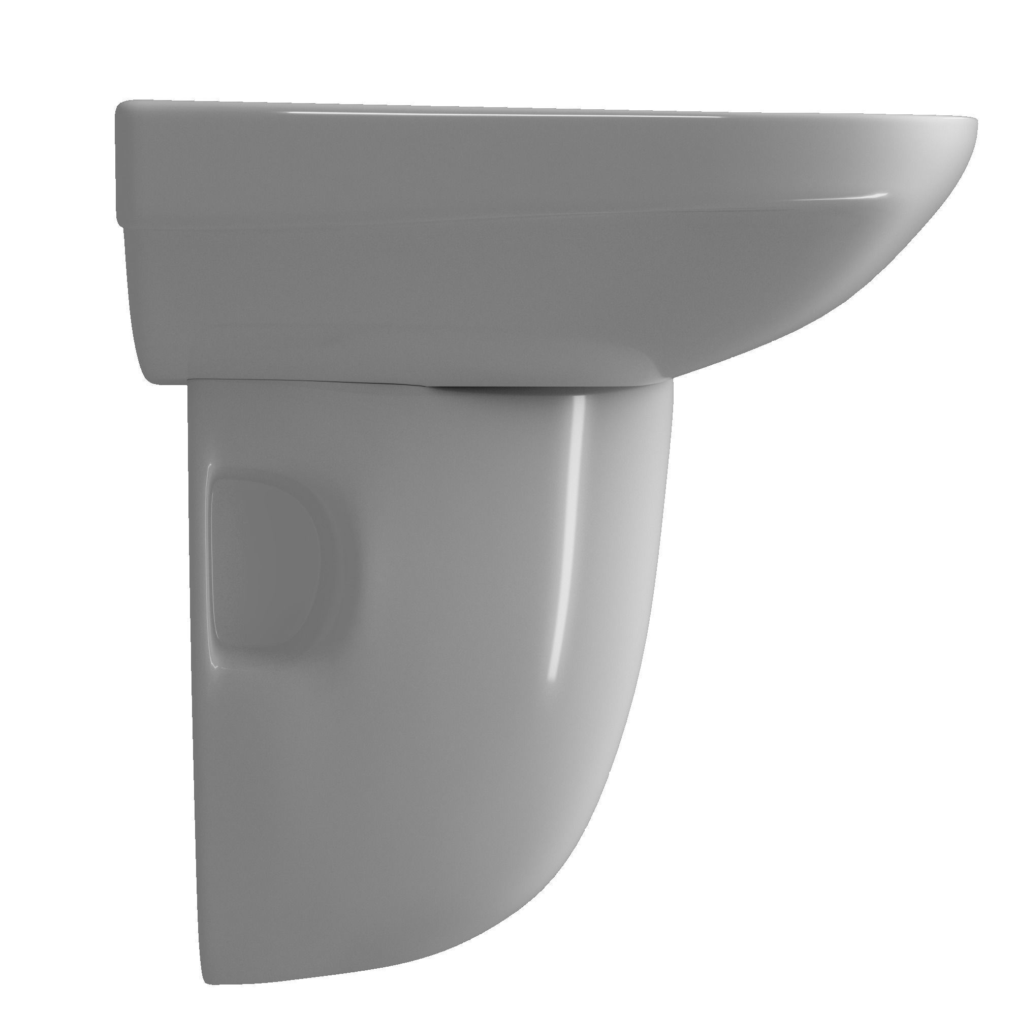 Pedestal Rectangle Wash Basin 3D model Modeled in 3ds max 3D model_1