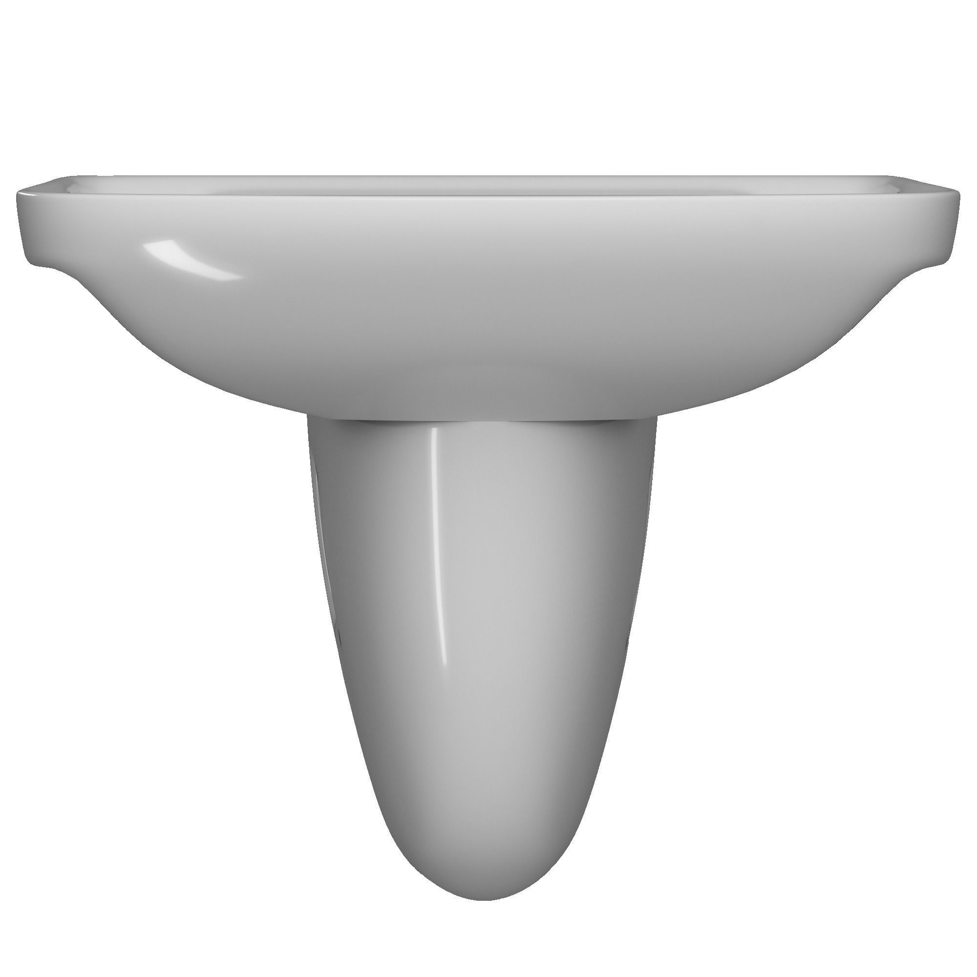 Pedestal Rectangle Wash Basin 3D model Modeled in 3ds max 3D model_5