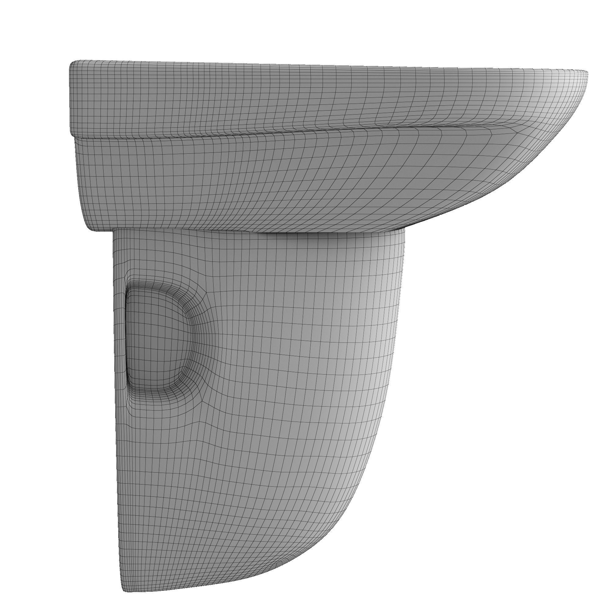 Pedestal Rectangle Wash Basin 3D model Modeled in 3ds max 3D model_7