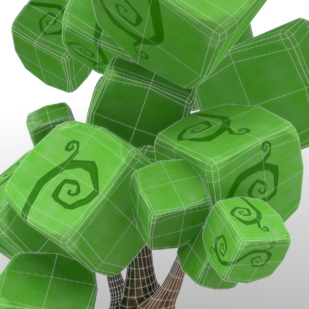Cartoon tree Low-poly 3D model_5