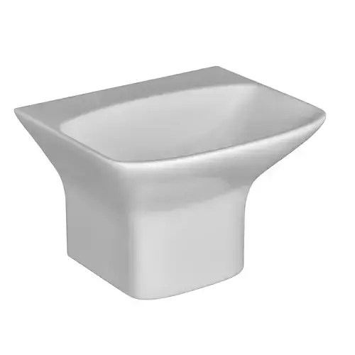 Wall Hung Rectangle Shape Wash Basin 3D model Modeled in 3ds max