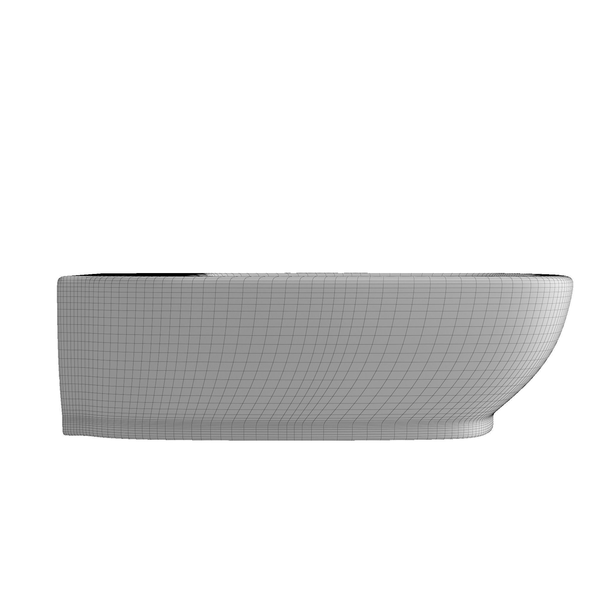 Wall Hung Rounded Rectangle Wash Basin Modeled in 3ds max 3D model_7