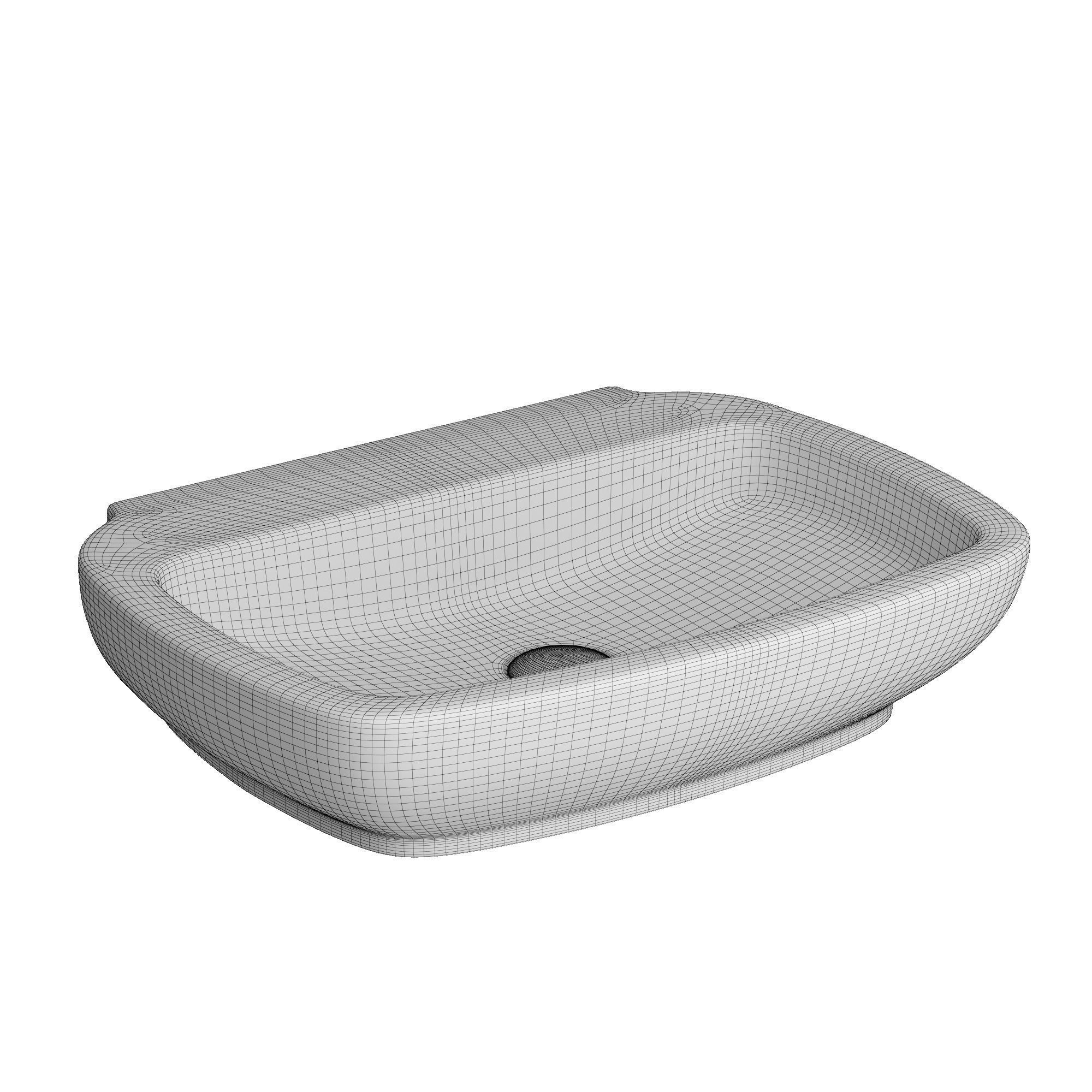 Wall Hung Rounded Rectangle Wash Basin Modeled in 3ds max 3D model_6