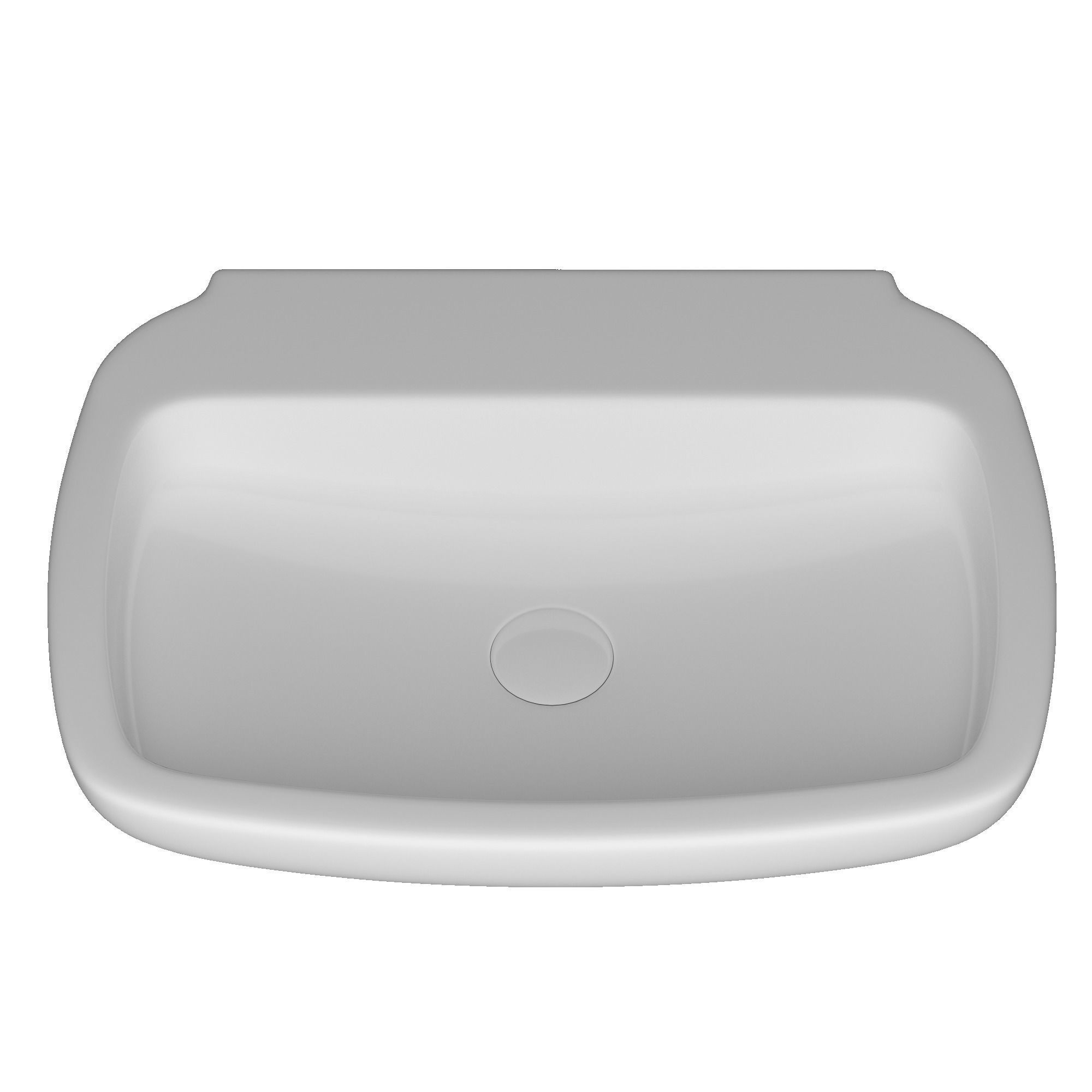 Wall Hung Rounded Rectangle Wash Basin Modeled in 3ds max 3D model_4