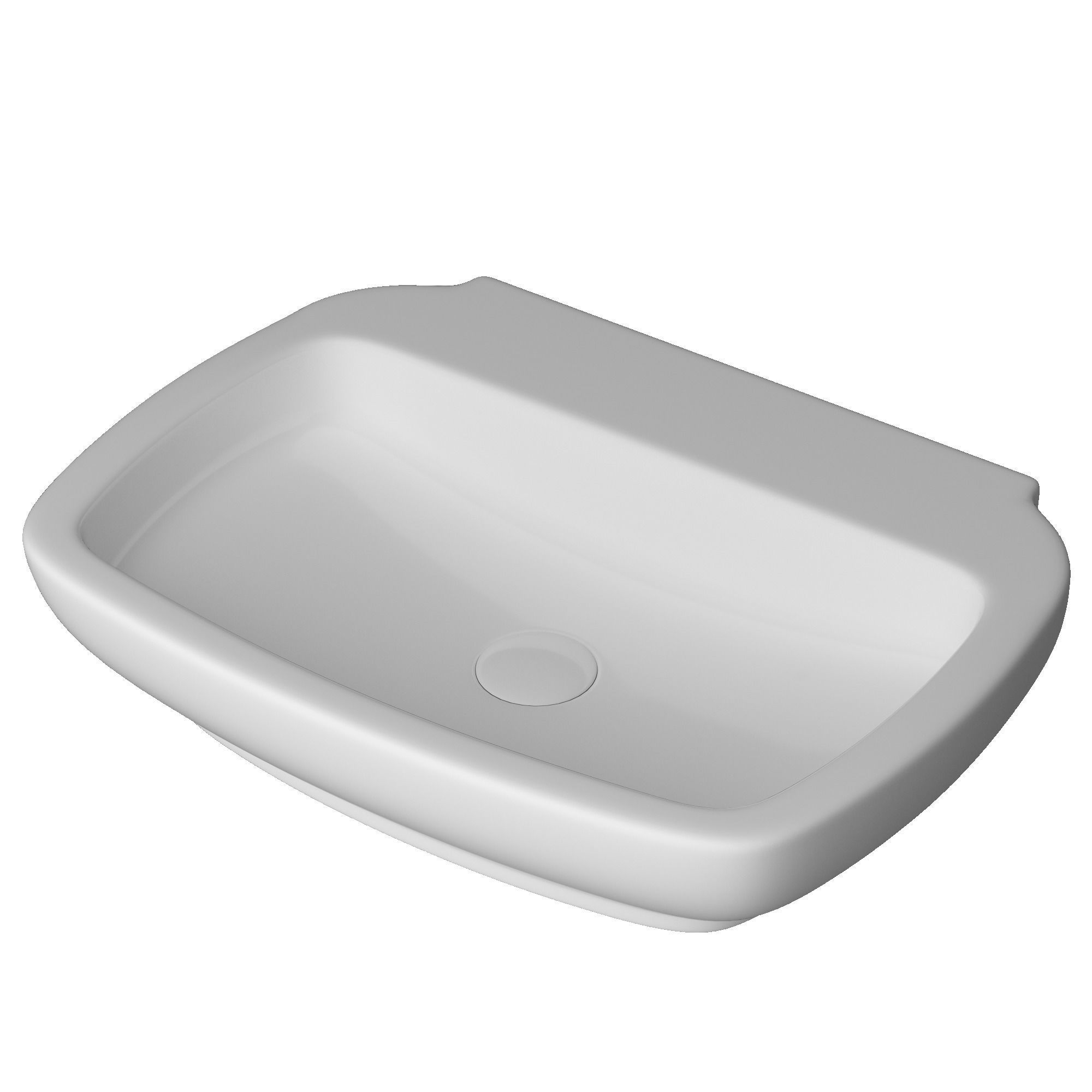 Wall Hung Rounded Rectangle Wash Basin Modeled in 3ds max 3D model_3