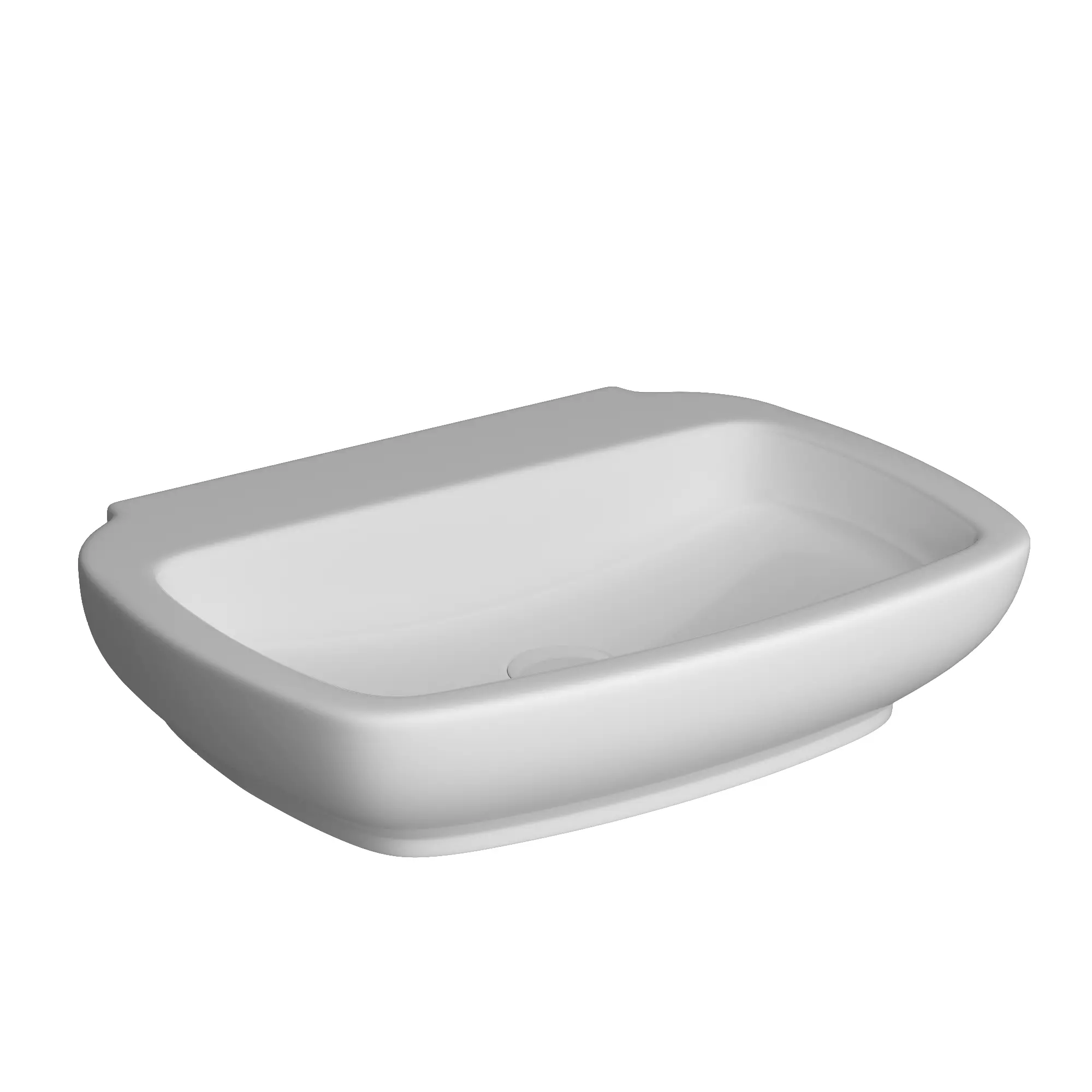 Wall Hung Rounded Rectangle Wash Basin Modeled in 3ds max 3D model_0