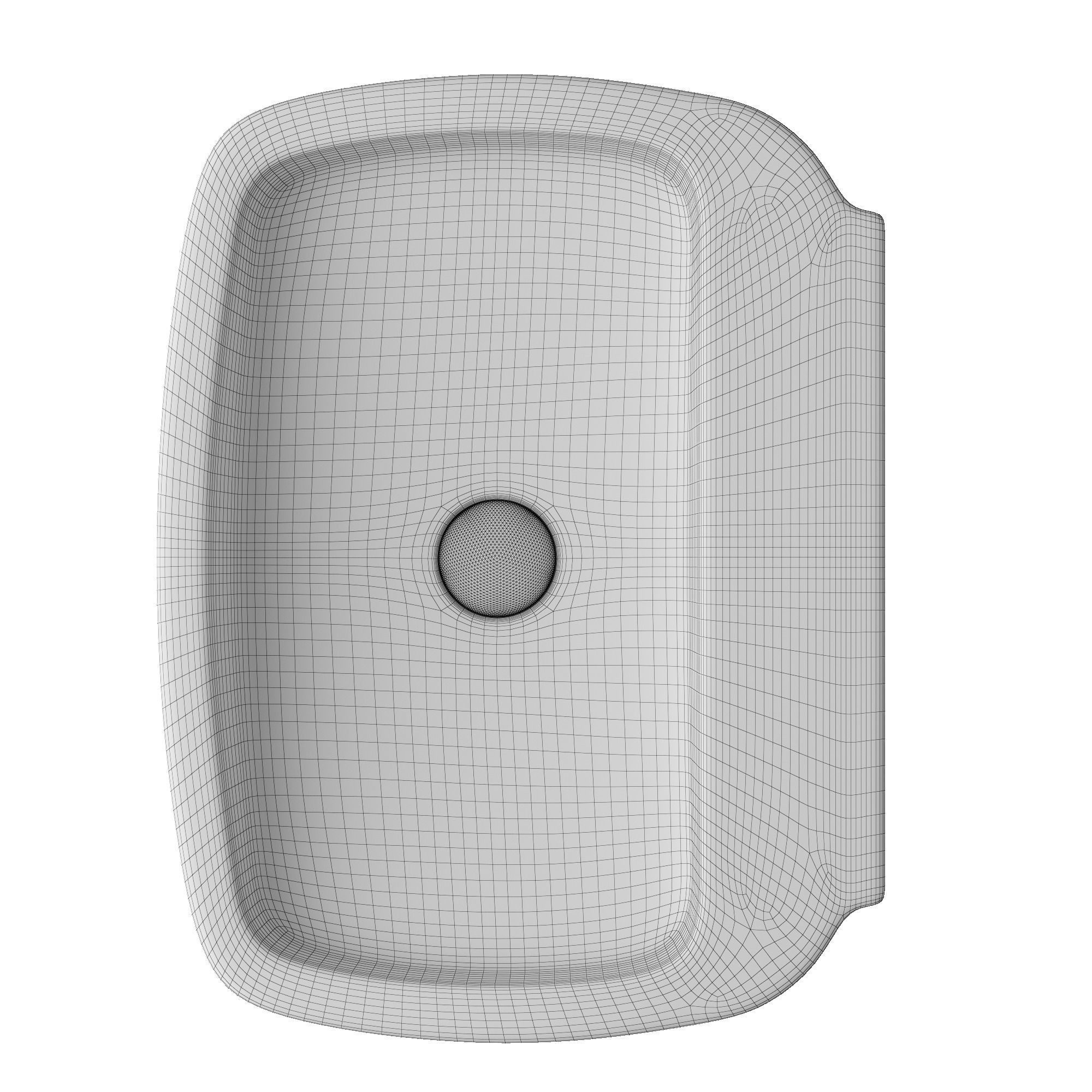 Wall Hung Rounded Rectangle Wash Basin Modeled in 3ds max 3D model_8