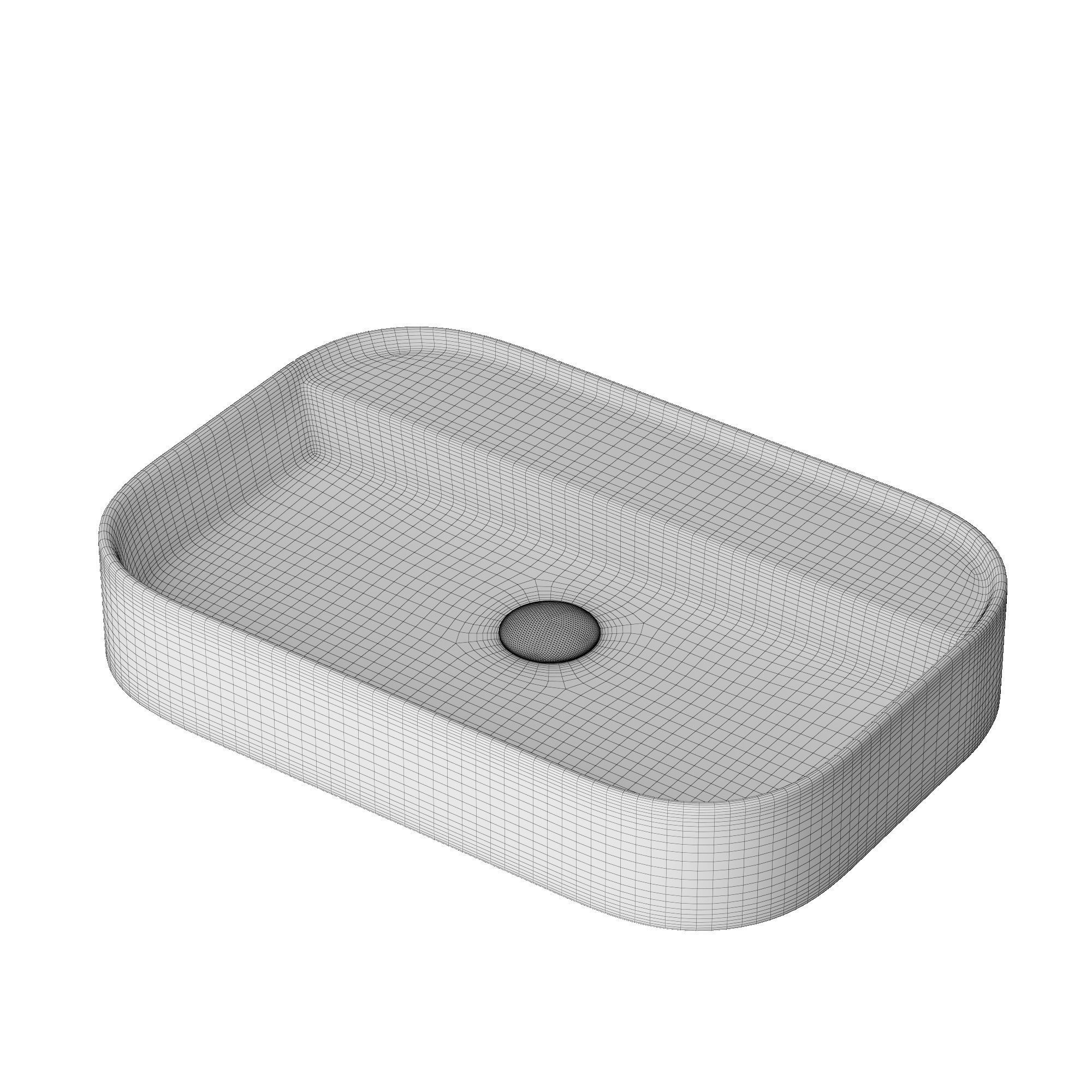 Wall Hung Rounded Rectangle Wash Basin Modeled in 3ds max 3D model_9